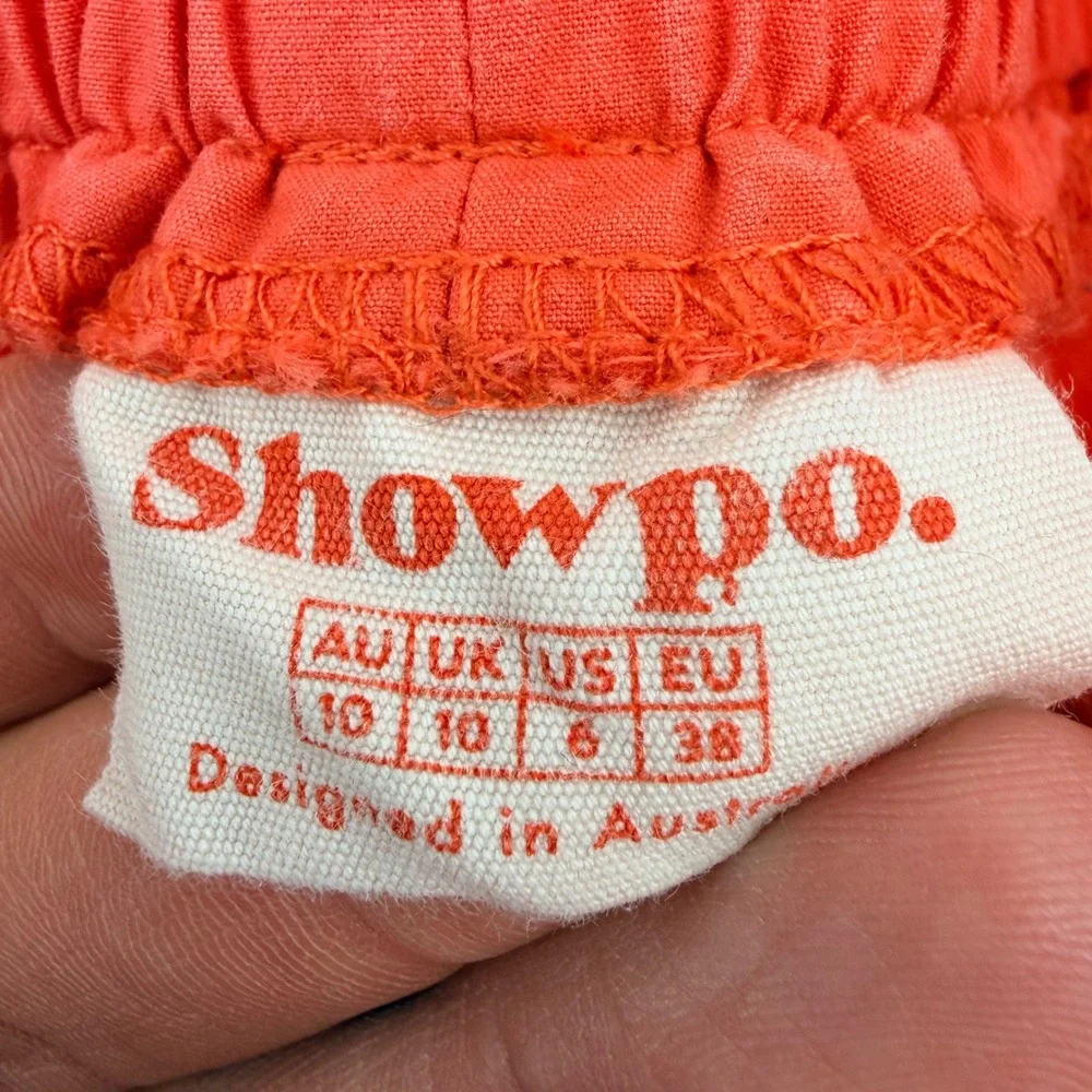 Showpo Paperbag‎ Waist Shorts Women Size 6 Red High Rise Relaxed Summer